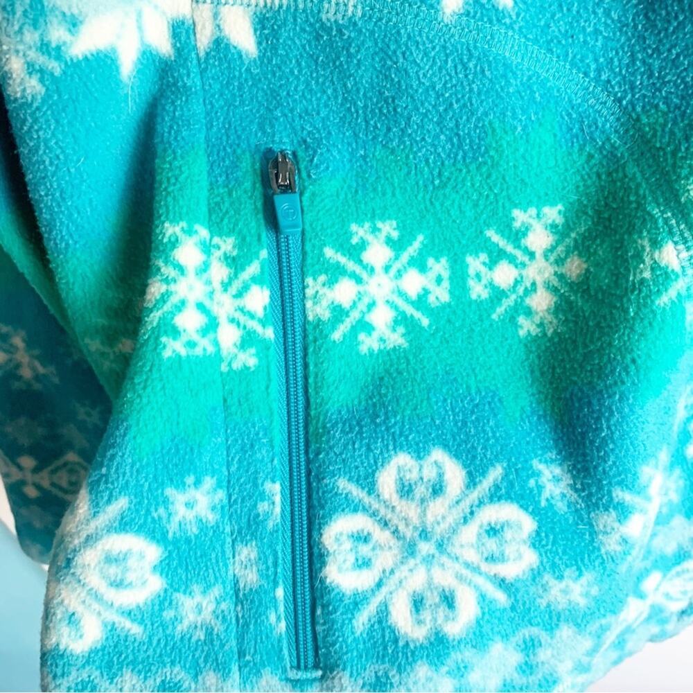 T By Talbots Colorful Snowflake Zip Front Long Sl… - image 3